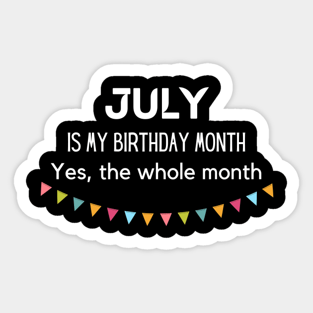 July is my Birthday Month Sticker by LaurelBDesigns